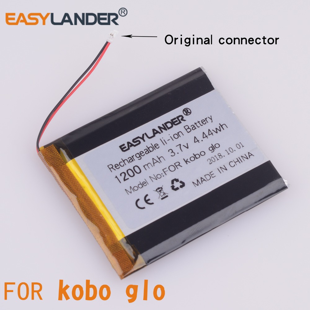 With connector High capacity 3.7V 1200mAh Rechargeable Extended Replacement Batteries for E-book Reader Kobo glo N613 battery