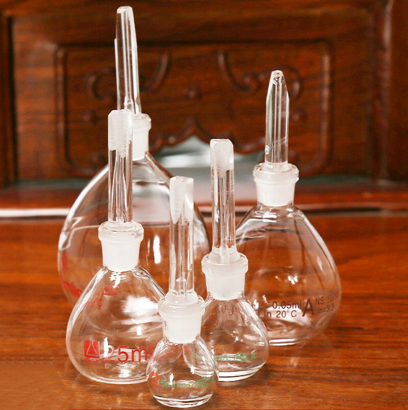 2pcs/Lot 5ml 10ml 25ml 50ml 100ml Ball-Shape Glass Specific Gravity Bottle Pycnometer Density Bottle For Laboratory Glassware