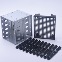 For Computer Hard Drive Cage SAS PC Supplies Rack SATA Stainless Steel With Fan Space 5.25" To 5x 3.5"