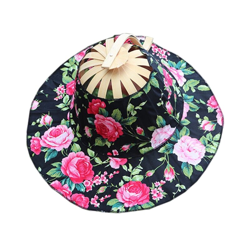 Hat for Traveling Adjustable Hat to Handheld Folding Fan Foldable Bamboo Hat and Fan Summer Beach Foldable Hat and Fan Au17 21: 6