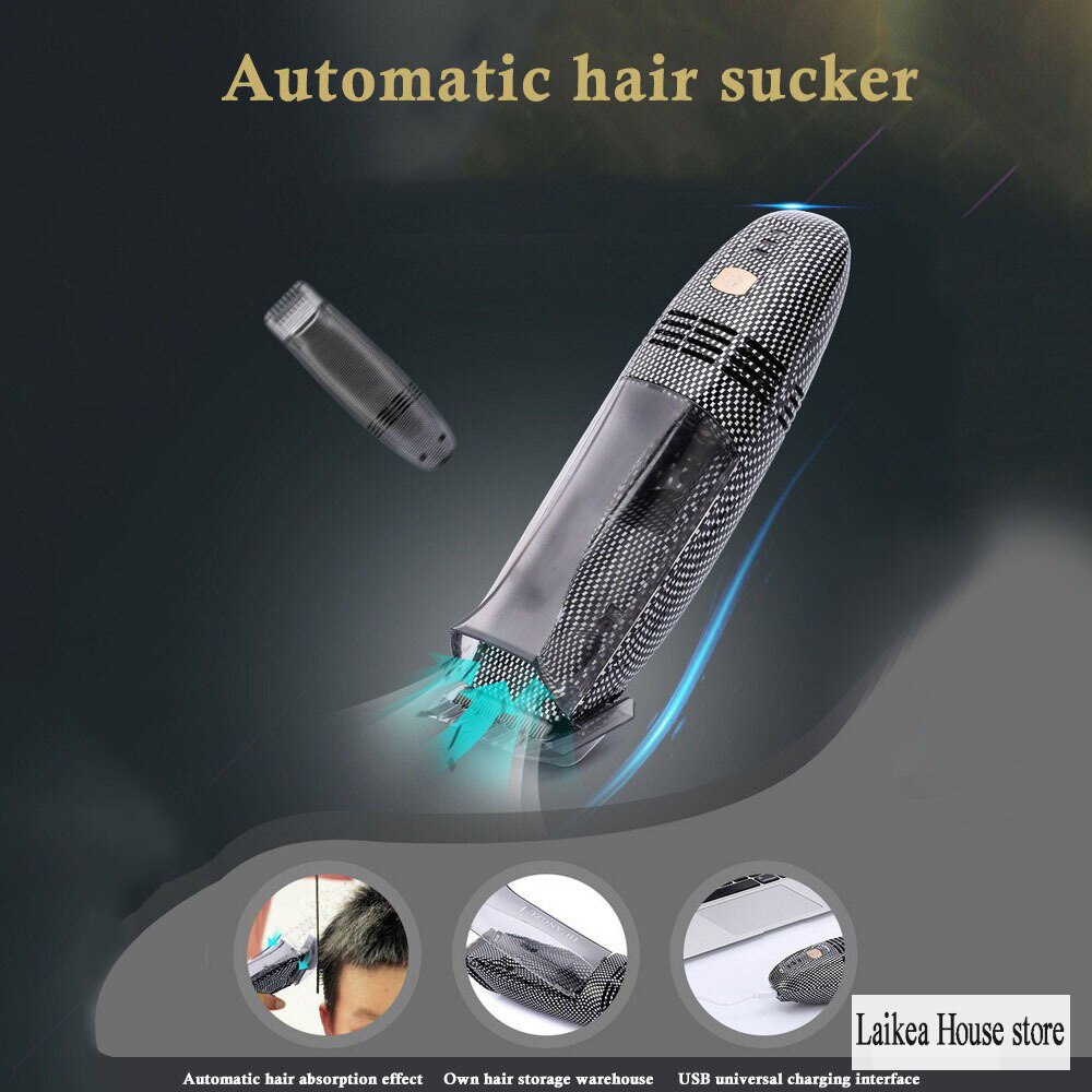 Tondeuse électrique à aspiration pour hommes, Rechargeable, pour adulte, appareil pour couper les cheveux et raser la barbe