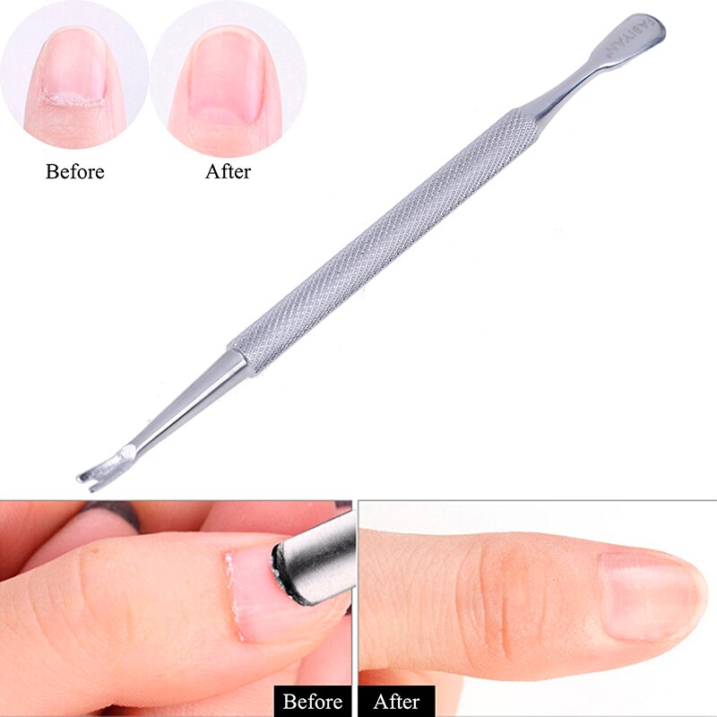 Stainless Steel Cuticle Nail Pusher Trimmer Metal Double Sided Dead Skin Push