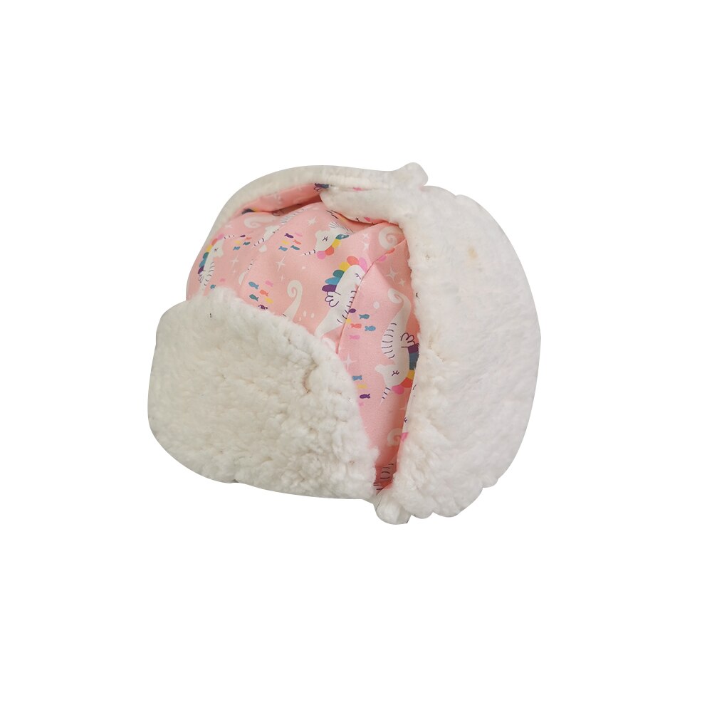 Vinter øreklap hat pige pink beanie bomber hat barn fleece varm efterår skiløb vandtæt udendørs tilbehør småbørn baby