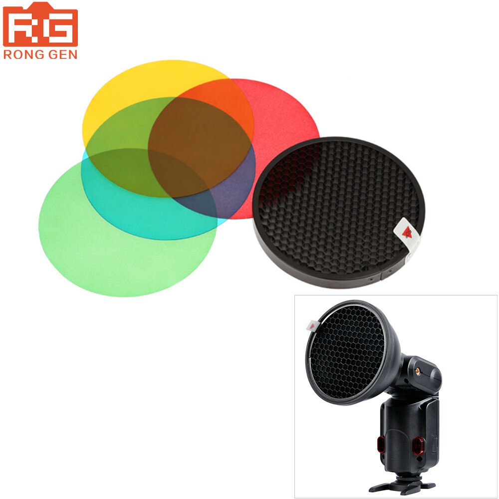 Godox AD-S11 Kleur Filter Gel Pack met Honeycomb Grid Cover Reflector Kit voor Witstro Flash AD180 AD200 AD360 Vier kleuren