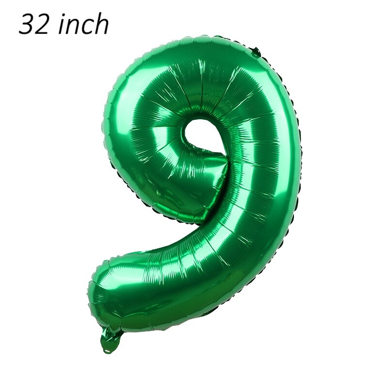 1 Set Of Farm Green Theme Engineering Car Happy Birthday Banner Tractor Party Decoration Truck Excavator Balloon Cake Topper: 32 inch dark green 9