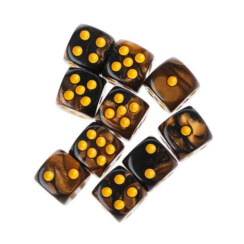 Tavolo da gioco portatile ad angolo tondo con cubo trasparente da 12mm a sei facce da 10 pezzi