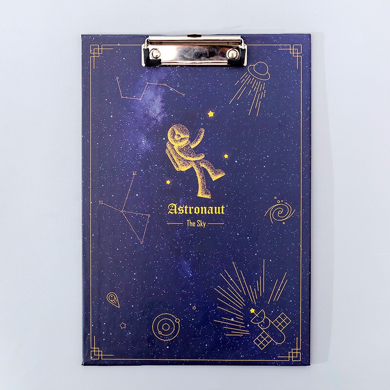 Prancha encadernadora para escrita e escrita a4, tablet criativo estrelado com céu, papelaria, para escrita e escritório: AstronAuts