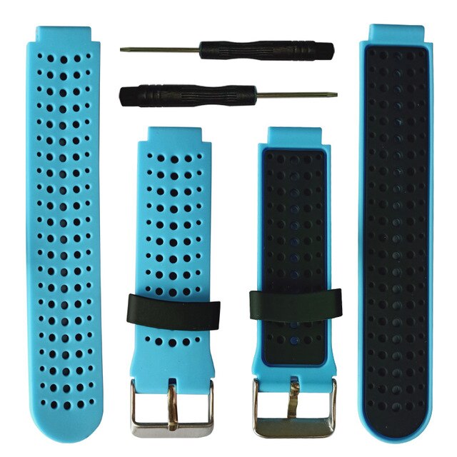 Silicone Replacement Belt Wrist Band Watch Strap for Garmin Forerunner 220 230 235 630 620 735 Approach S20 S5 S6 Smart Watch: Blue Black