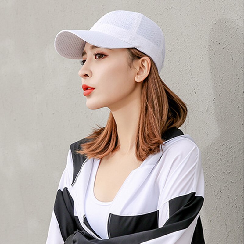 Foux baseballpetten dames zomer mesh ademend heren pet zwart zonbescherming sport schild met gezicht snel drogend verstelbaar gemonteerd