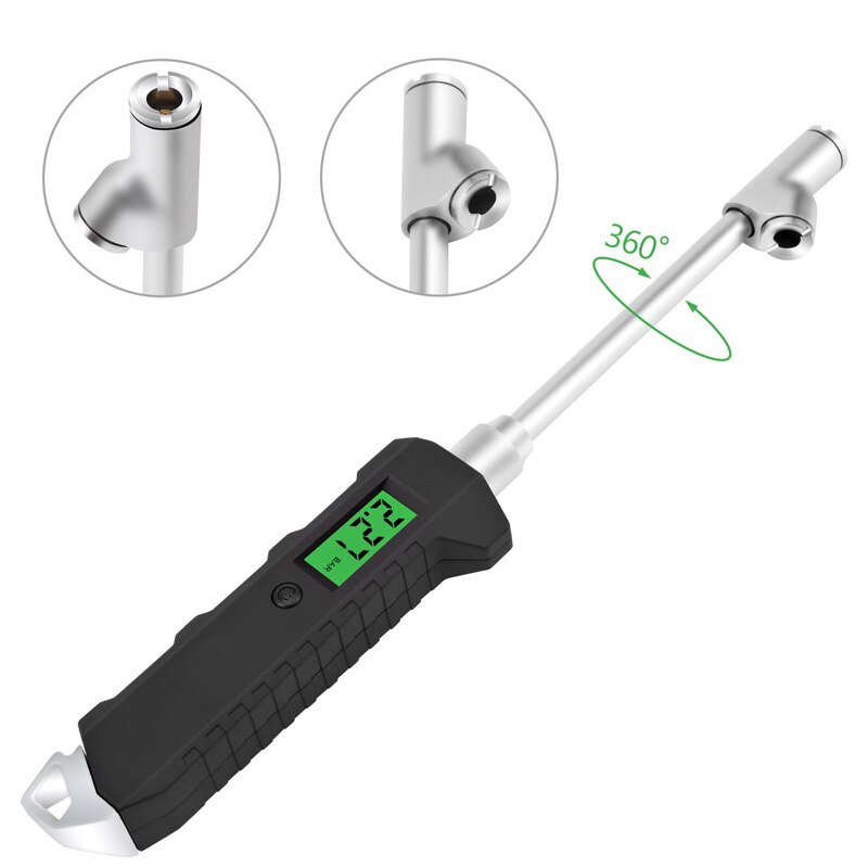 Geartronics Digital Tire Pressure Gauge Dual Head 200 PSI Heavy Duty Tire Gauge For Truck Car 4 Setting With Backlight LCD