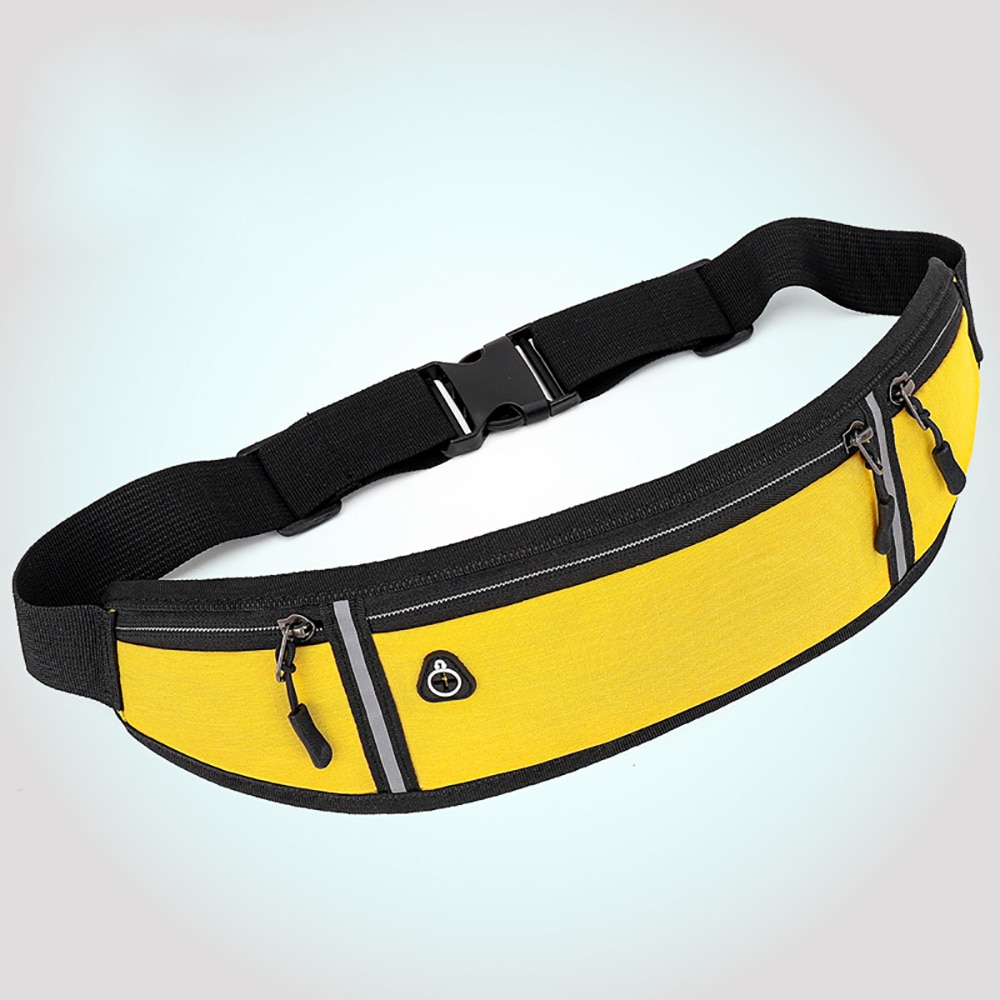 Waterproof Oxford Fanny Pack For Women Candy Color Female Bum Bag Sport Running Women's Belt Bag Banana Bag: Yellow