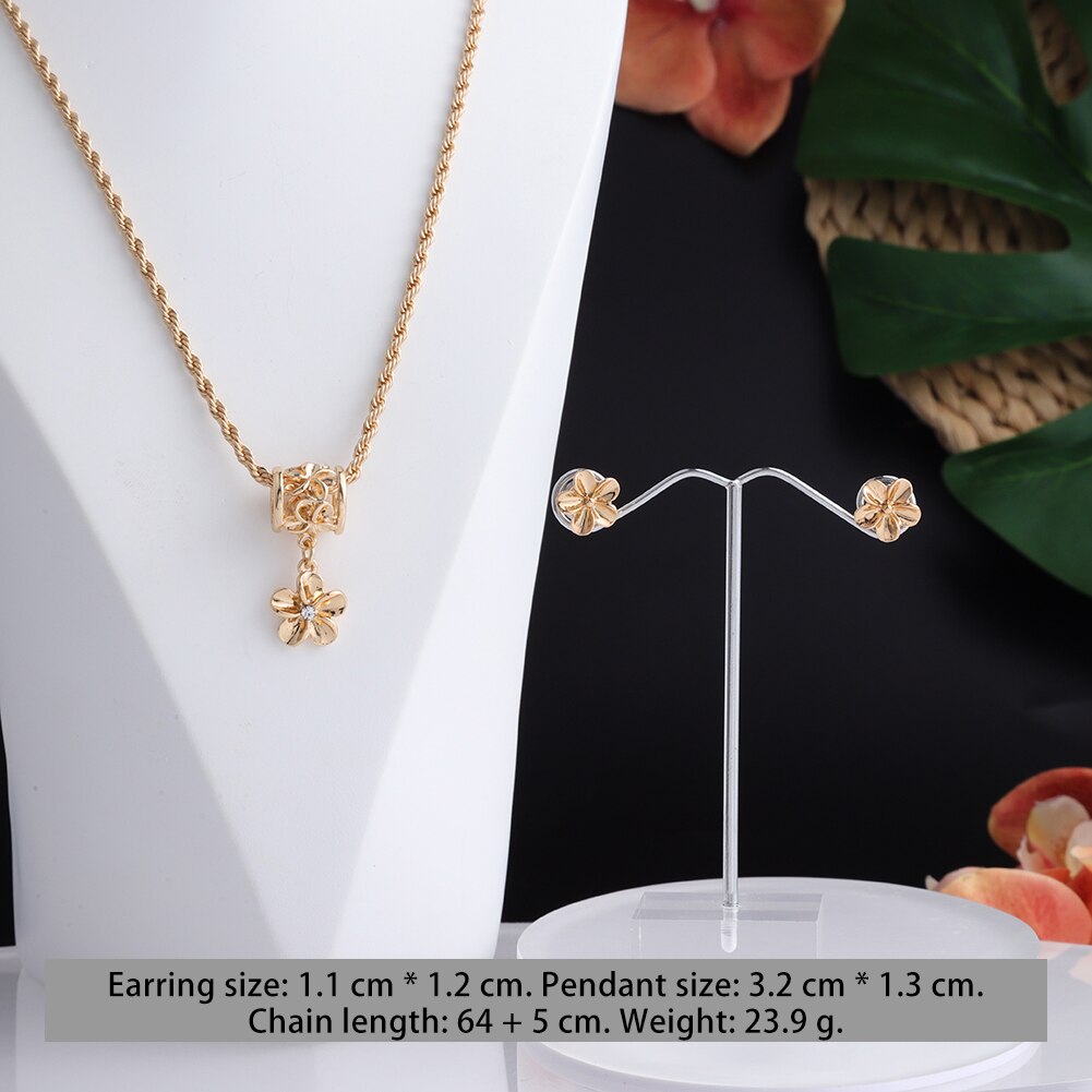 SophiaXuan Hawaiian Jewelry Set Samoa Polynesian Plumeria Flower Earrings Necklaces Sets Jeweler for Women Party