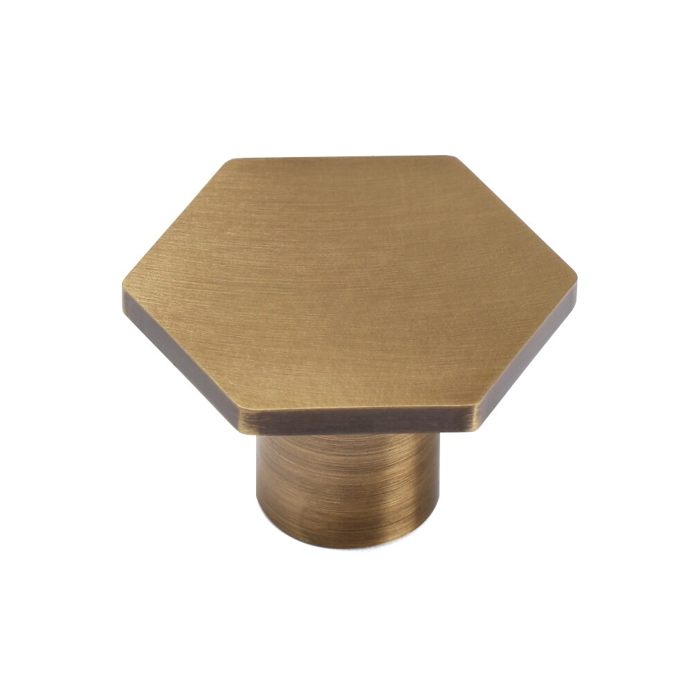 Antyczne, jednootworowe, miedziane gałki meblowe pomocnicze klamki robić drzwi sześciokątne, europejskie, wielofunkcyjne, wytrzymałe szafki: kolor-2 / 22-18mm