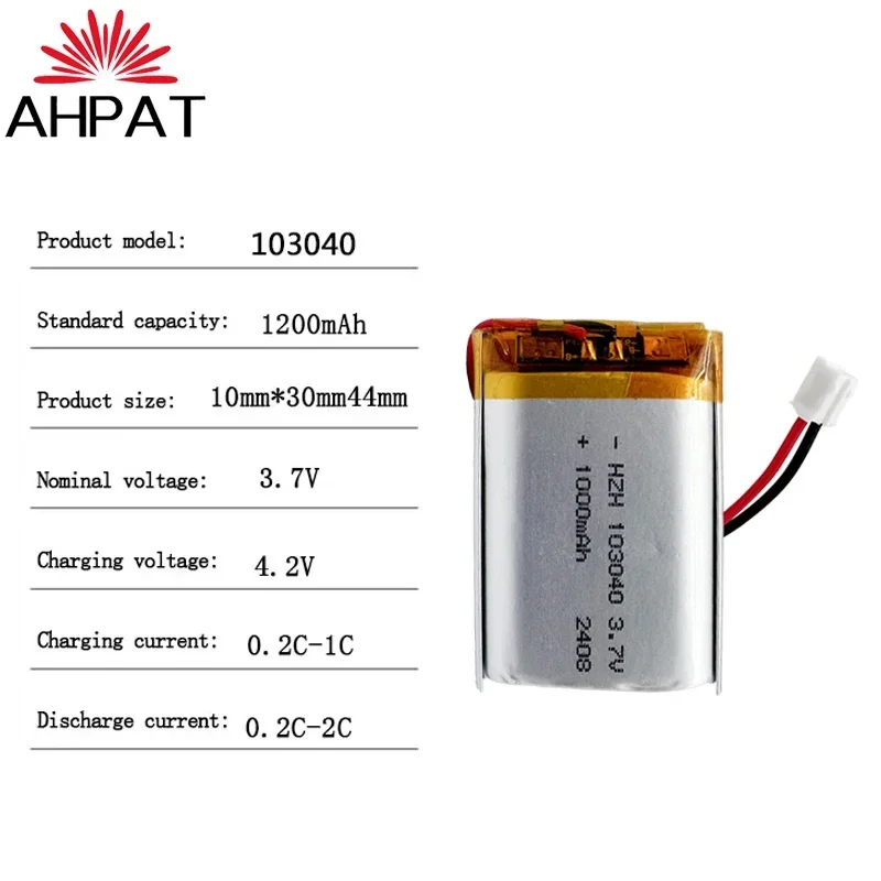 3.7 V 803040 1000 mAh Oplaadbare Polymeer lithium ion/Li-ion batterij voor MP3 speler alarm luidspreker DVD GPS VR Auto DVR