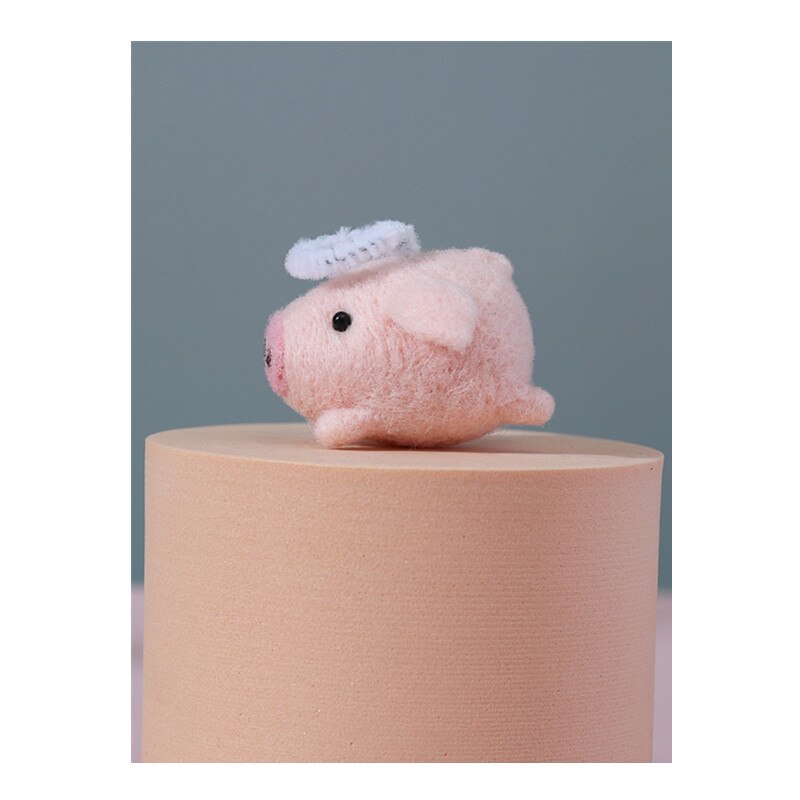 Animal key chain wool needlepoint kit wool felt needle felting pendant craft needlecraft DIY handmade