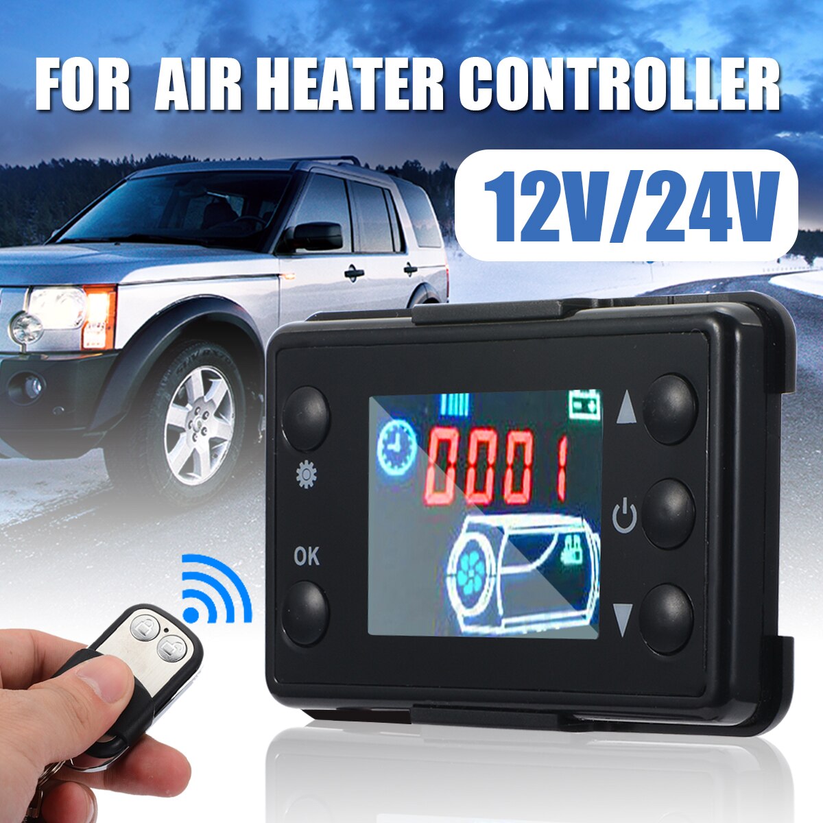 12V/24V Universele Auto Air Heater Lcd Monitor Switch + Afstandsbediening Controller Voertuig Parkeer Heater accessoires