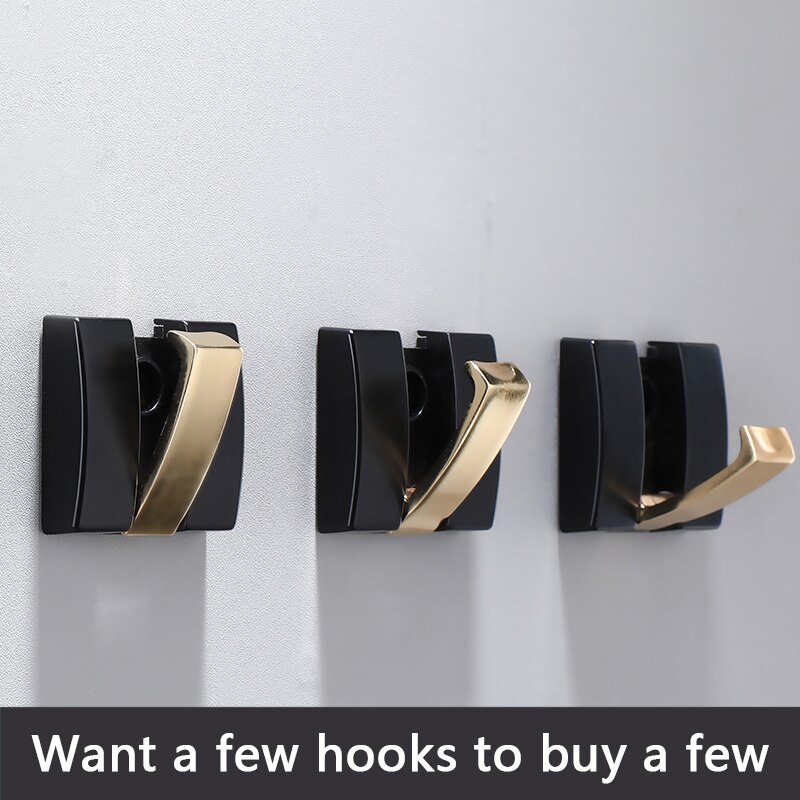 Bez wiercenia czarny srebrny wieszaki nowy DIY wieszak na haki ubrania na płaszcz kapelusz wieszak robić ręczników haki ubrań w łazience wieszak na płaszcze haki ścienne