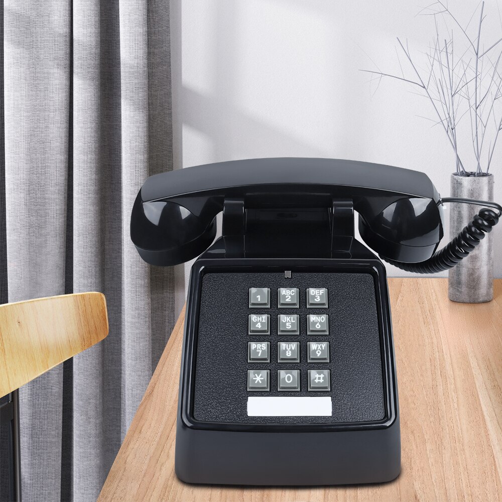 Snoer Retro Huistelefoons Klassieke Analoge Zwarte Telefoon Vintage Ouderwetse Antieke Vaste Telefoons Voor Home Office Hotel