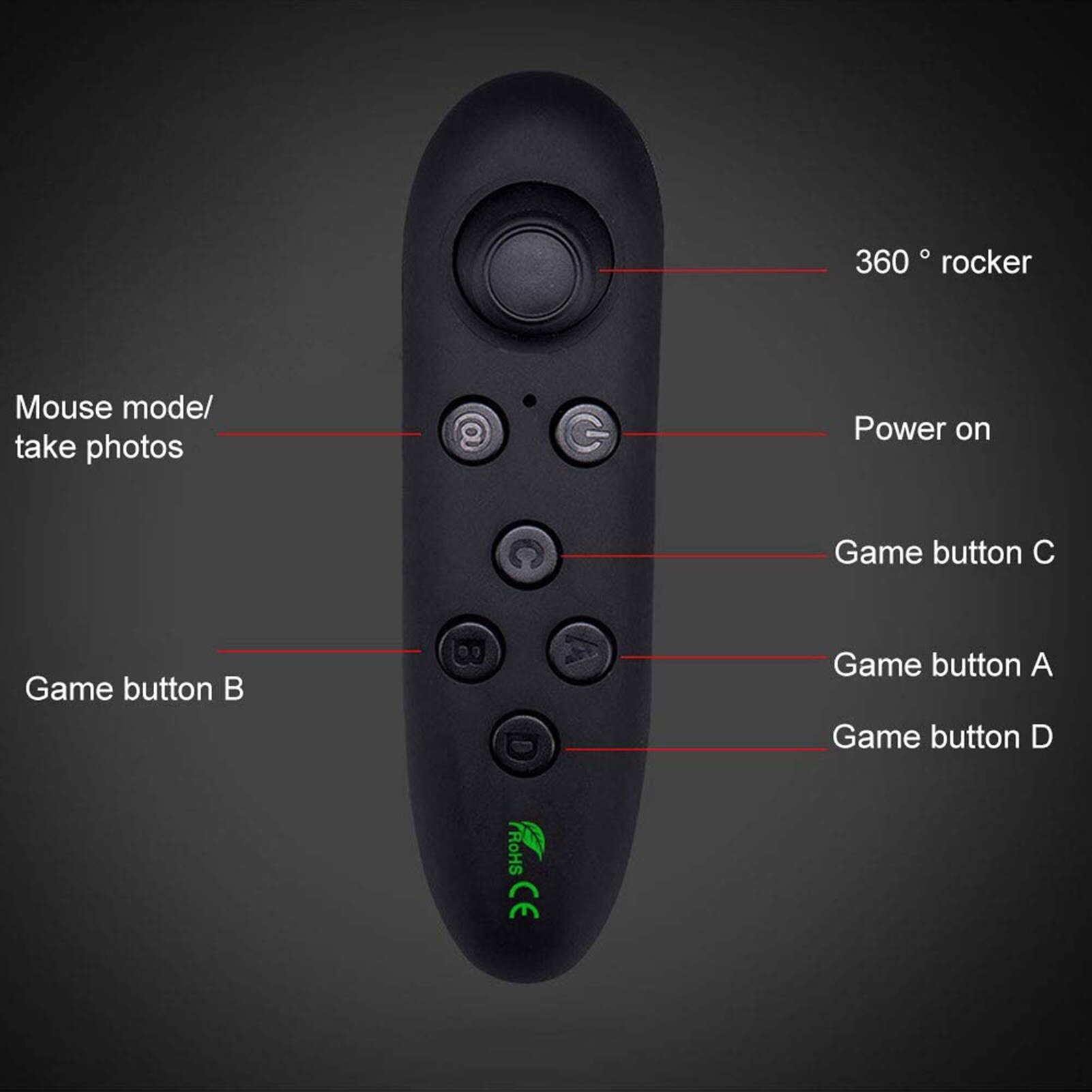 Mini Wireless Bluetooth Joystick Android Gamepad VR Remote Controller Game Pad VR Glasses Remote Control For iPhone Tablet