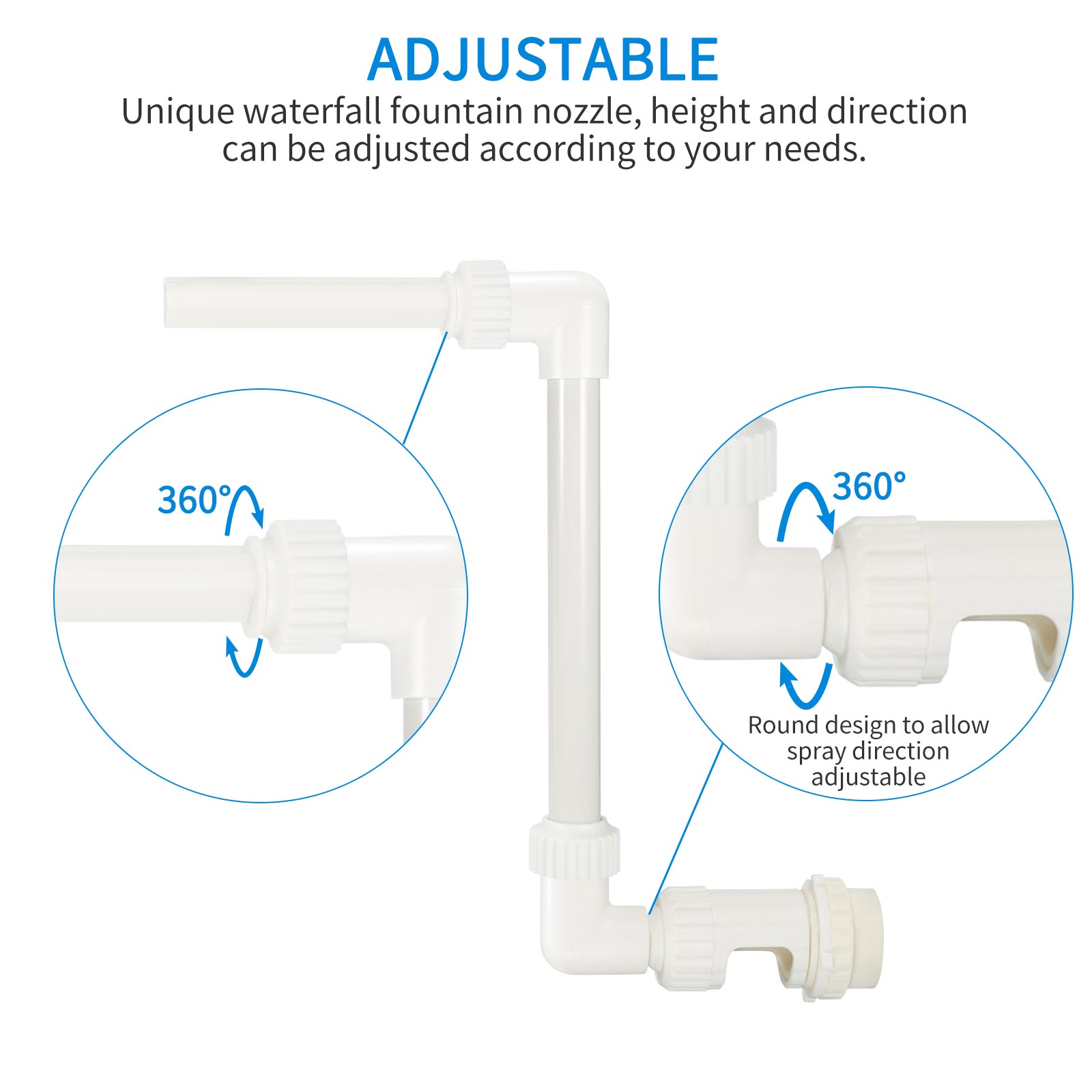 Zwemmen Vis Zwembad Waterval Fontein Verstelbare Water Zwembaden Connector Hoofd Decoratie Zwembad Vijver Drijvende Fontein Apparaat