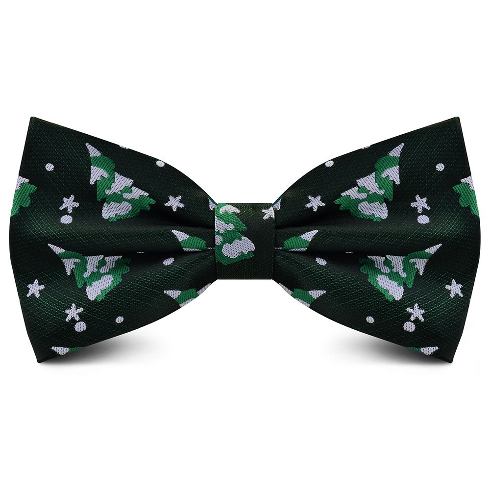 GUSLESON Double Fold Men's Christmas Bow ties Festival Theme Bowties Pre-Tied Neckwear Snow Tree Pattern Novelty Bow Tie: 14