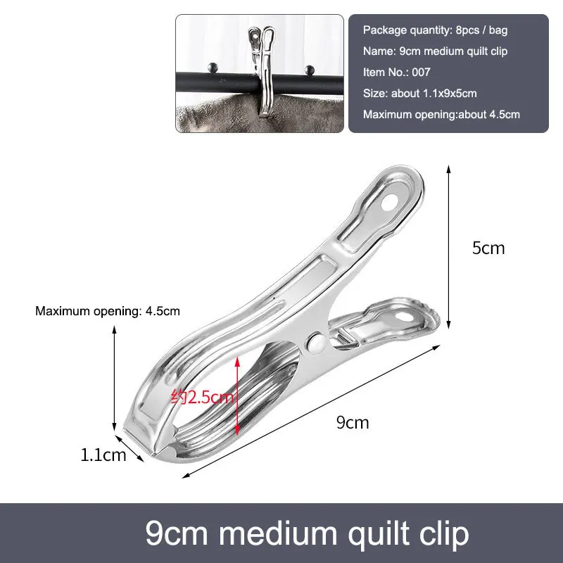 3-20 Stuks Kleding Clips Rvs Zwembad Handdoek Clips Wasknijpers Pinnen Houders Kleding Quilts Klemmen Afdichting clip Naaien Clip: Black Nickel