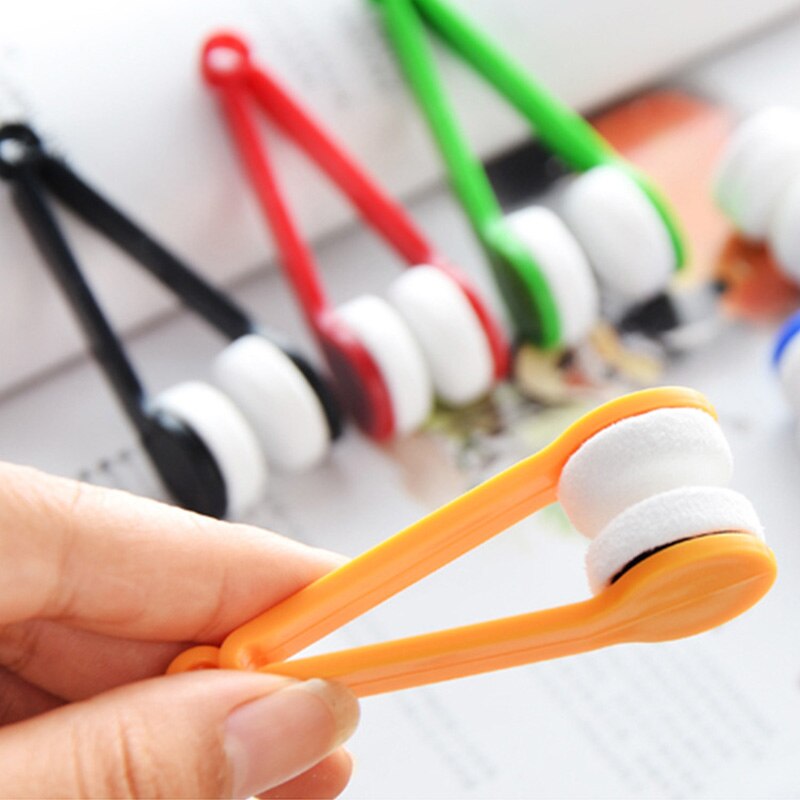 1Pc Mini Twee-Side Bril Borstel Microfiber Brillen Cleaner Bril Schoonmaken Wrijven Cleaner Lenzenvloeistof Borstel Scherm Wrijven