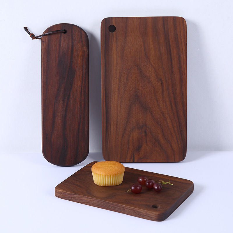 Japanese black walnut chopping board, chopping board, Wood Bread tray Western pizza sushi steak tray fruit board