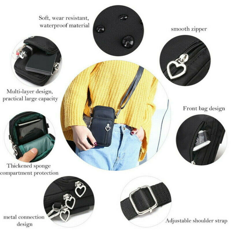dame nylon Skulderveske Crossbody Tote Lommebok - Glidelås, Innvendig Lomme