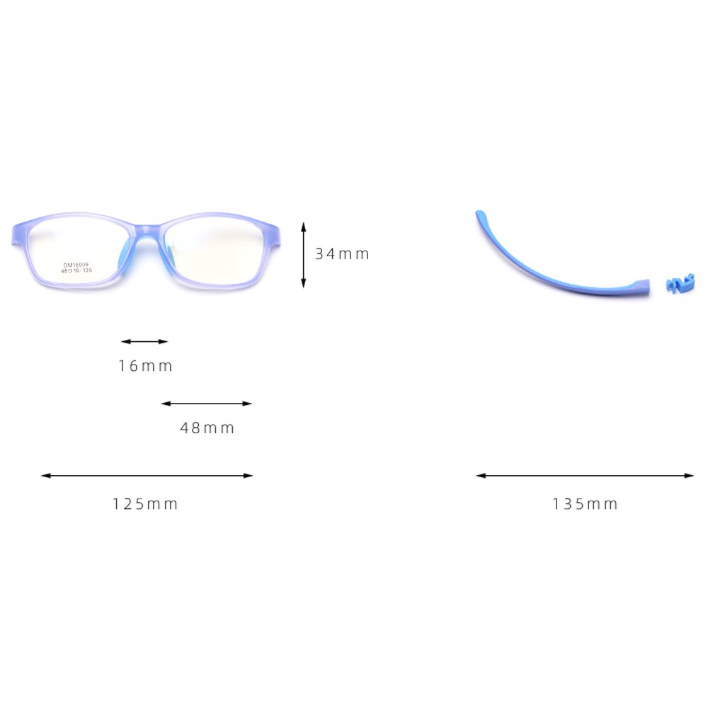 Peekaboo square optical glasses frame kids silicone girls boy child glasses for baby accessories purple blue double color