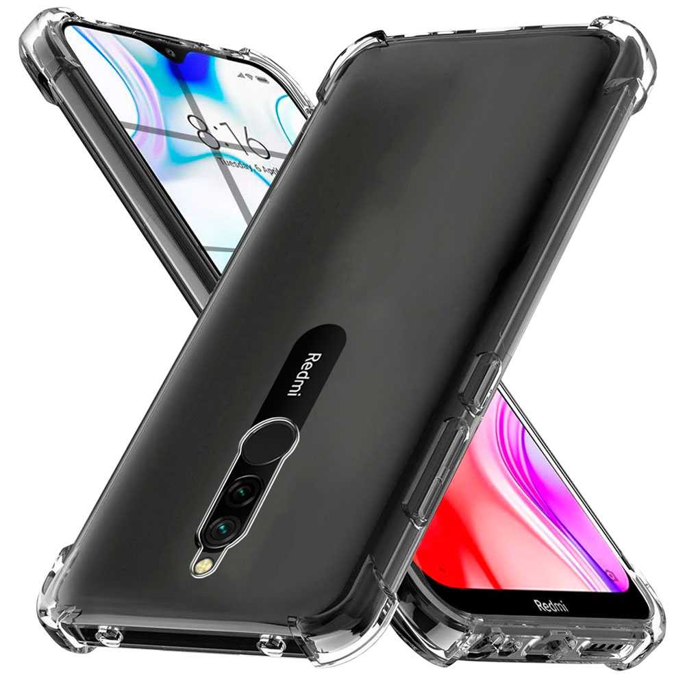 Custodia TPU per Xiaomi Redmi 8/8A Bordi Rinforzati gel Antiurto ShockProof Antishock Protezione Protettiva paraurti