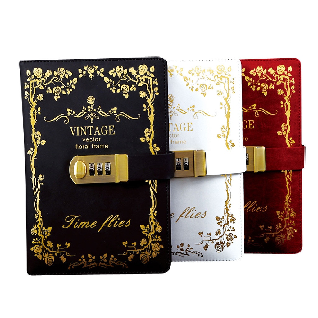 Password Notebook Diary Portable Password Booklet Small Fresh Multi-Function European Lock