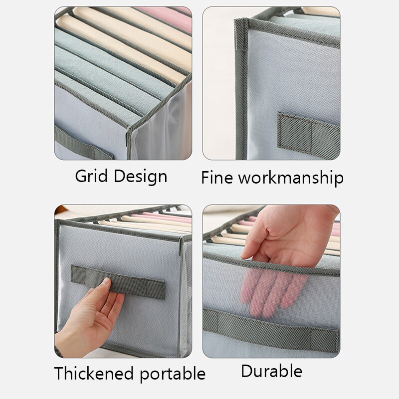 Foldable Cloth Organizer Closet Drawer Organizer With Divider Jeans Leggings Underwear Socks Storage Box Wardrobe Pants Storage