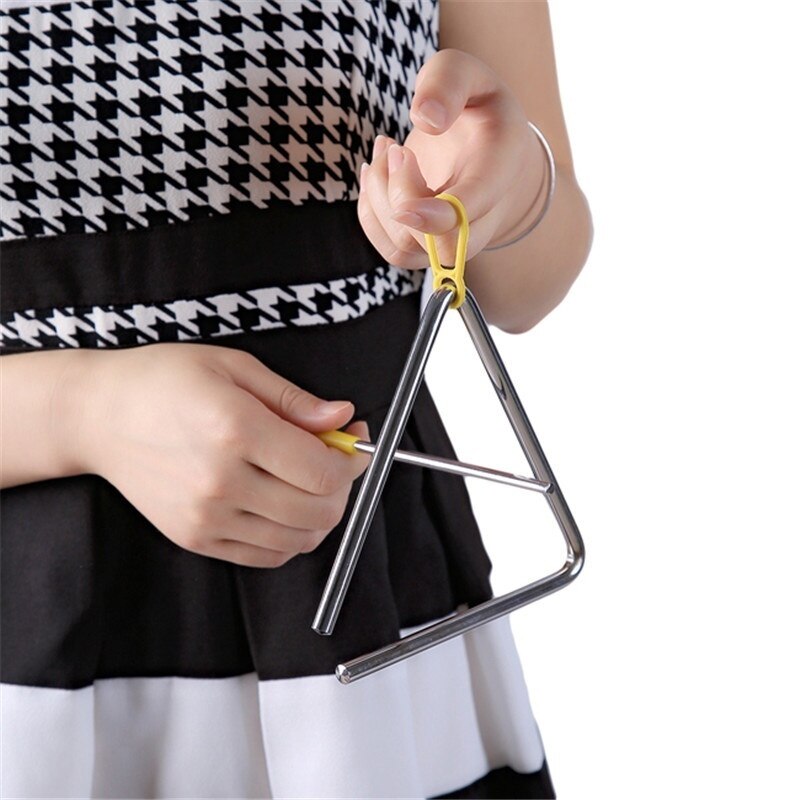 1Pc Triangle Orff Musical Instruments Band Percussion Educational Musical Triangolo for Children 4/5/6/7/8/ inch