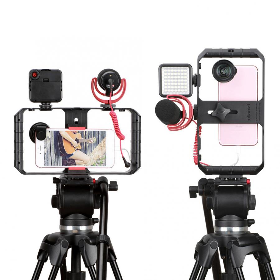 Ulanzi u-rig Pro, soporte de vídeo para teléfono inteligente con 3 soportes para Zapata, estuche estabilizador de mano, Marco estabilizador para teléfono
