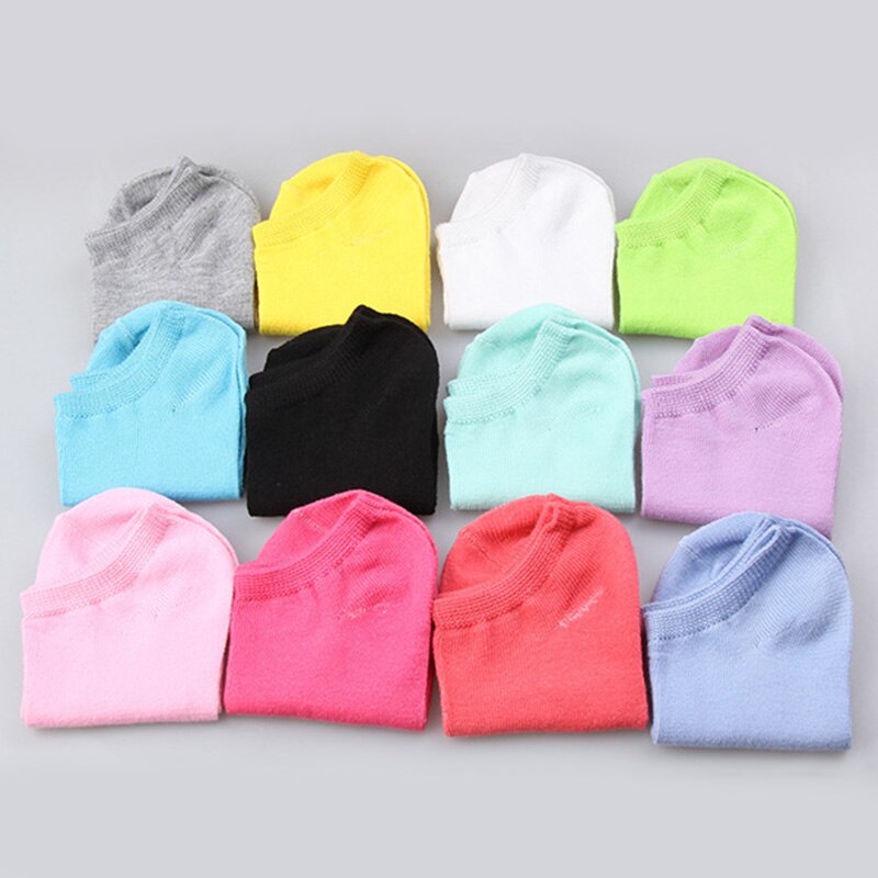 Urgot 10pcs=5pairs/lot Women Cotton Socks Summer Autumn Cute Candy Color Boat Ankle Socks Women's Thin Sock Slippers Girls Meias