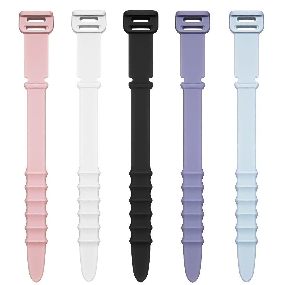 5 teile/satz Silikon Kabel Organizer Kabelbinder Wiederverwendbare Kabel Wächter Twist Krawatten USB Ladung Datenkabel Kopfhörer Linie Verwaltung: Weiß