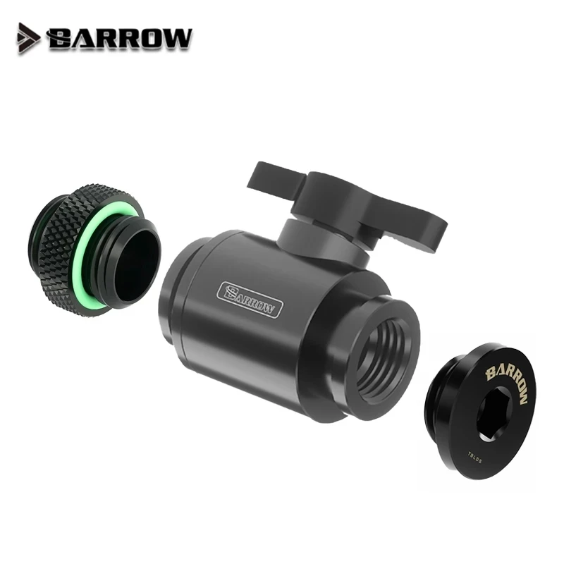 Barrow Water Valve Kit G1/4 Thread Double Female Cooler System: black