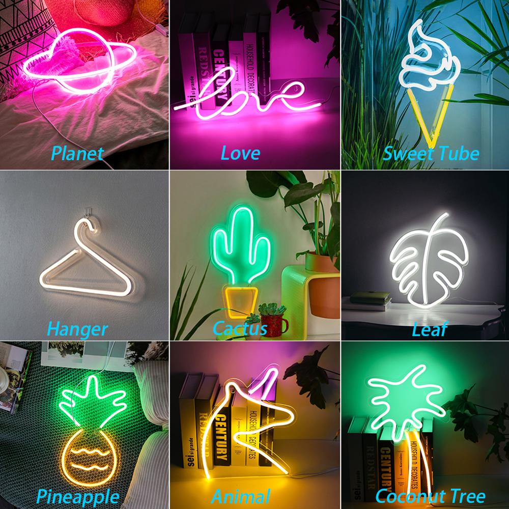 Led neonlys farverige neonskilte til værelse hjemme fest bryllup fødselsdag væg dekorativ jule neon lampe