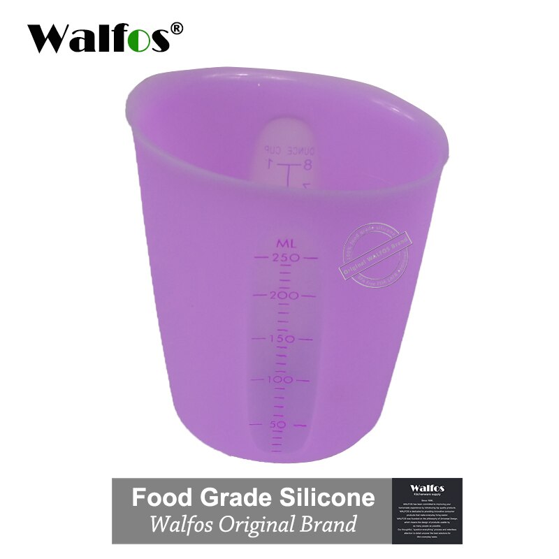 WALFOS-tazas medidoras de silicona flexibles, Alimentaria, 500ml, cuchara de medir, utensilios para hornear, utensilios de repostería para Cocina: 250 ml purple