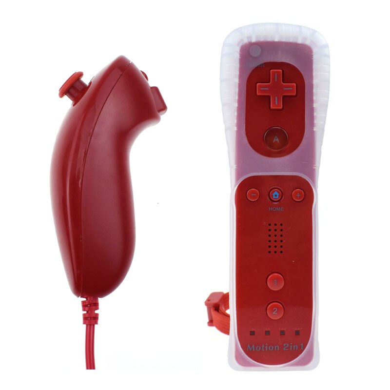 Nunchuk 2 en 1 con Motion Plus para Nintendo Wii, mando a distancia: red 2in1