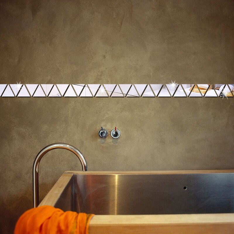 Autocollants muraux en forme de Triangle, 100 pièces, étiquette décorative pour la chambre d'un enfant et le salon, Sticker mural bricolage pièces