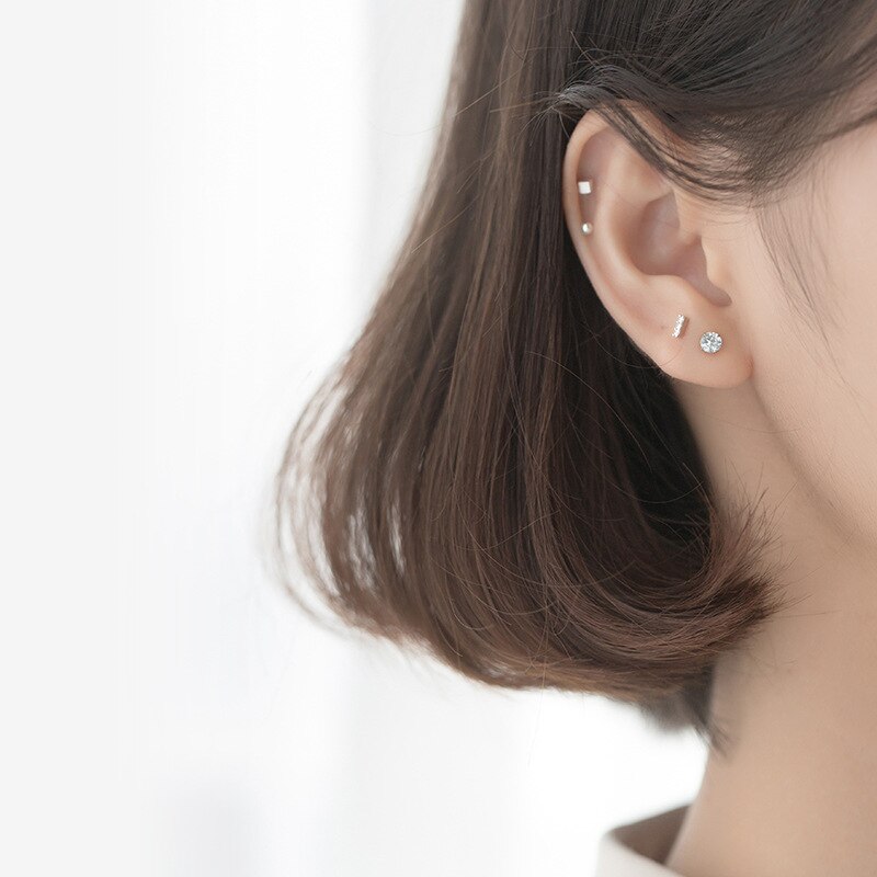 MloveAcc-ensemble de boucles d'oreilles de forme géométrique pour femmes et filles, 5 pièces/ensemble, en argent Sterling 925