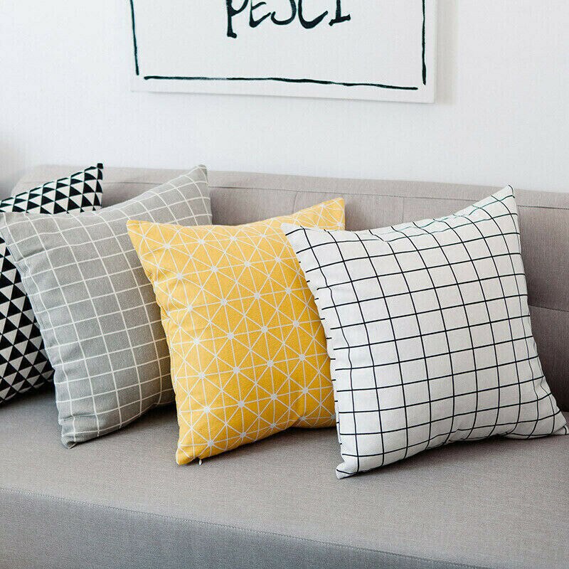 Geometrische katoenen linnen kussenhoes kussensloop banksprei modern kunstpatroon 45*45cm huisdecoratie decoratieve kussensloop