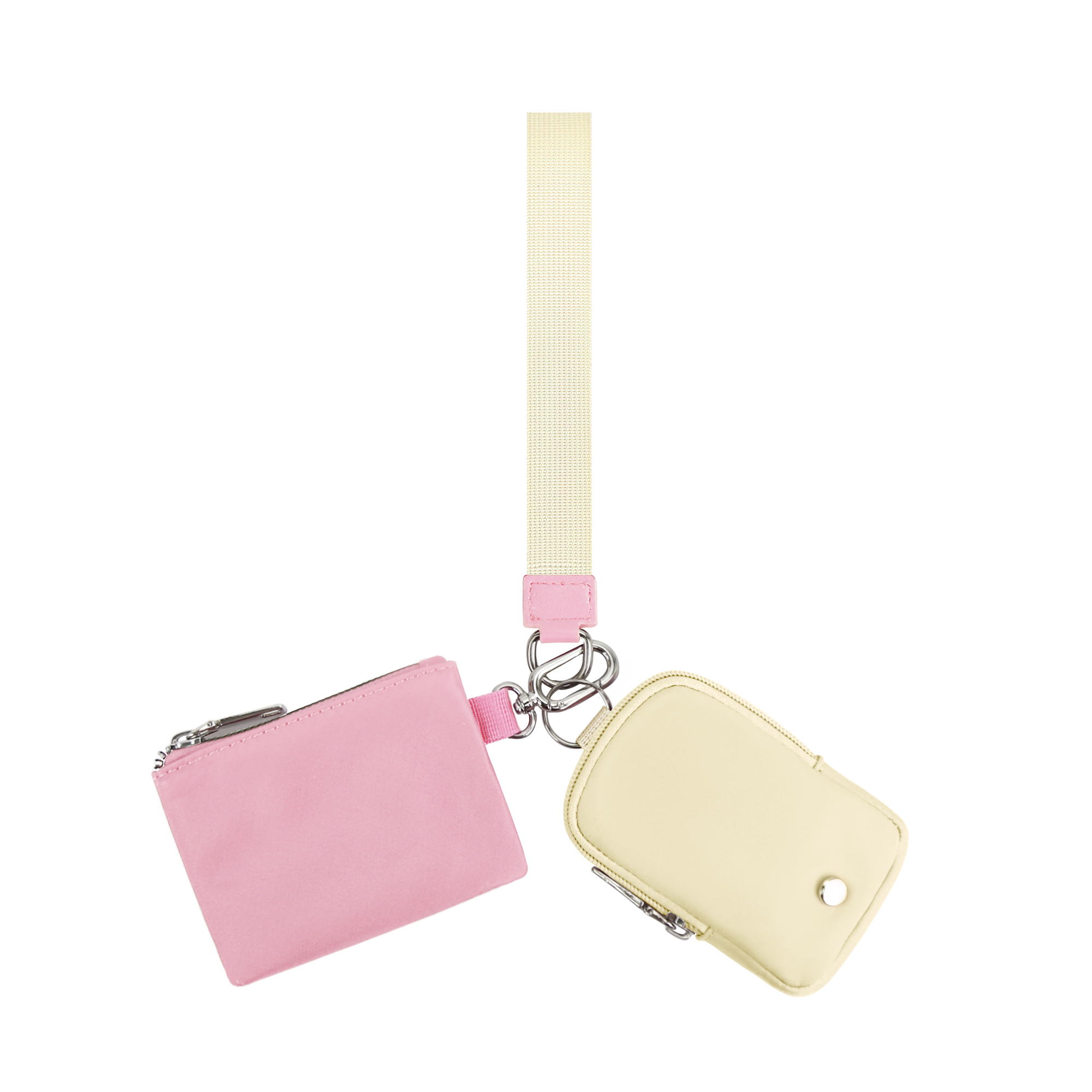 Double Wrist Wallet, Coin Purse With Dual Pouch, Has Card Slot, Wristlet Key Chain Bracelet Card Holder Wallet For Outdoor Sport