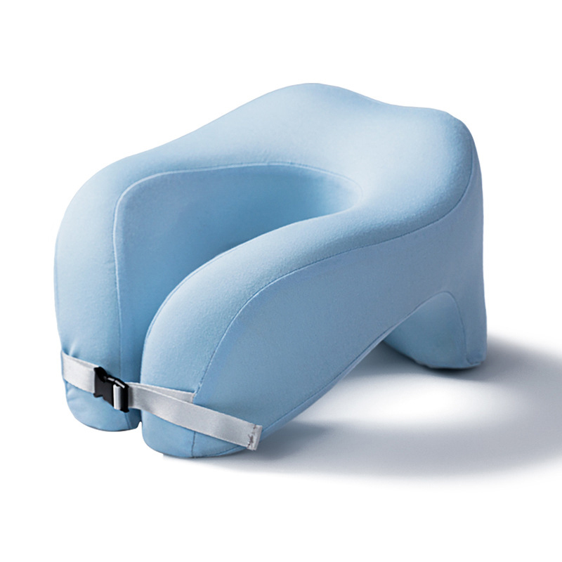 Almohada de viaje en forma de U, almohada de espuma viscoelástica pura para el cuello, para avión, oficina, siesta, almohadas cervicales, vuelo, cabeza para dormir, soporte para el cuello: Rojo