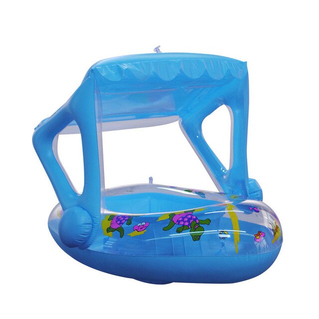 Flotador de natación con sombrilla para bebé, juguetes inflables flotantes para niños, anillo de natación, entrenador de natación para niños: Default Title