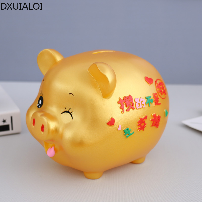 DXUIALOI Animal Golden Pig Piggy Bank Children&amp;#39;s Day Piggy Bank Home Bedroom Living Room Study Room Decoration