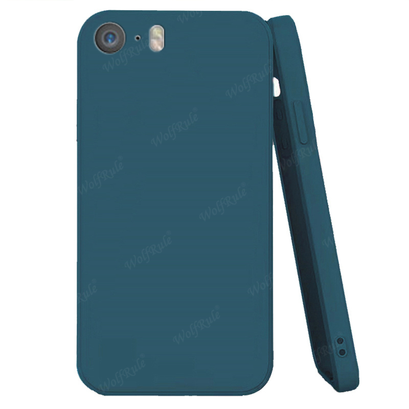 Voor Cover iPhone 5 Case Voor Apple iPhone 5 5S SE Capa Vloeibare Siliconen Telefoon Bumper TPU Soft cover Voor iPhone 5 Fundas: Vinyl / Blauw