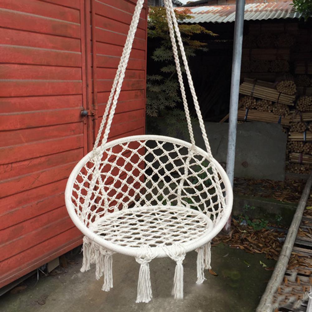 Fauteuil suspendu Beige sécurisé, corde à bascule, Bar d'intérieur extérieur, chaise de jardin